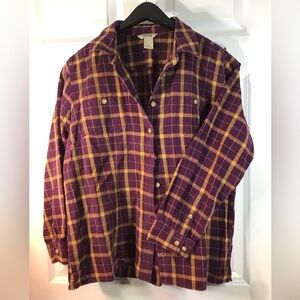 Pendleton Men's Casual Plaid Shirt in Purple and Yellow